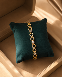 Anti Tarnish Infinity Crystal Bracelet for Women | Gold Plated