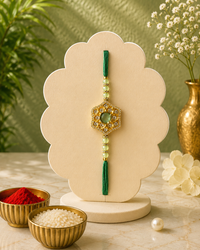 Premium Hexagon AD Rakhi | Designer American Diamond Rakhi | Luxury Raksha Bandhan Rakhi with Roli Chawal