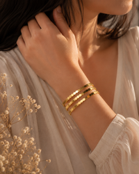 Premium Anti Tarnish Gold Bangle Set of 3 for Women | 2.6 Size | Stainless Steel Stackable Bangles | Waterproof Hypoallergenic Tarnish-Free Everyday Jewelry