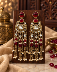 Festive Indian Earrings for Women, Lightweight Heavy-Look Statement Earrings, Unique Ethnic Jewellery, 2 Colour Variants for Karwa Chauth, Diwali, Weddings & Functions