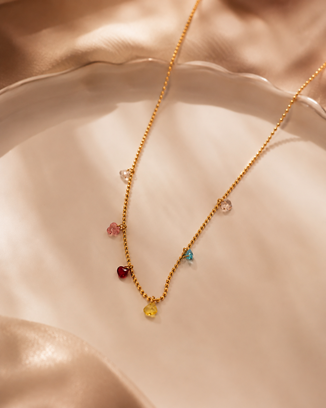 Anti Tarnish Heart Charm Necklace for Women | Gold Plated Stainless Steel