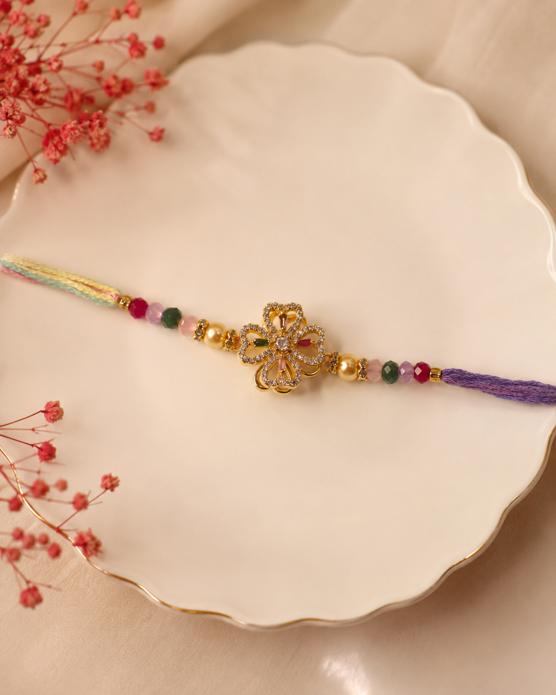 Premium AD Spinner Rakhi for Brother | Designer Rotating Rakhi with Gift Box | 3 Elegant Variants
