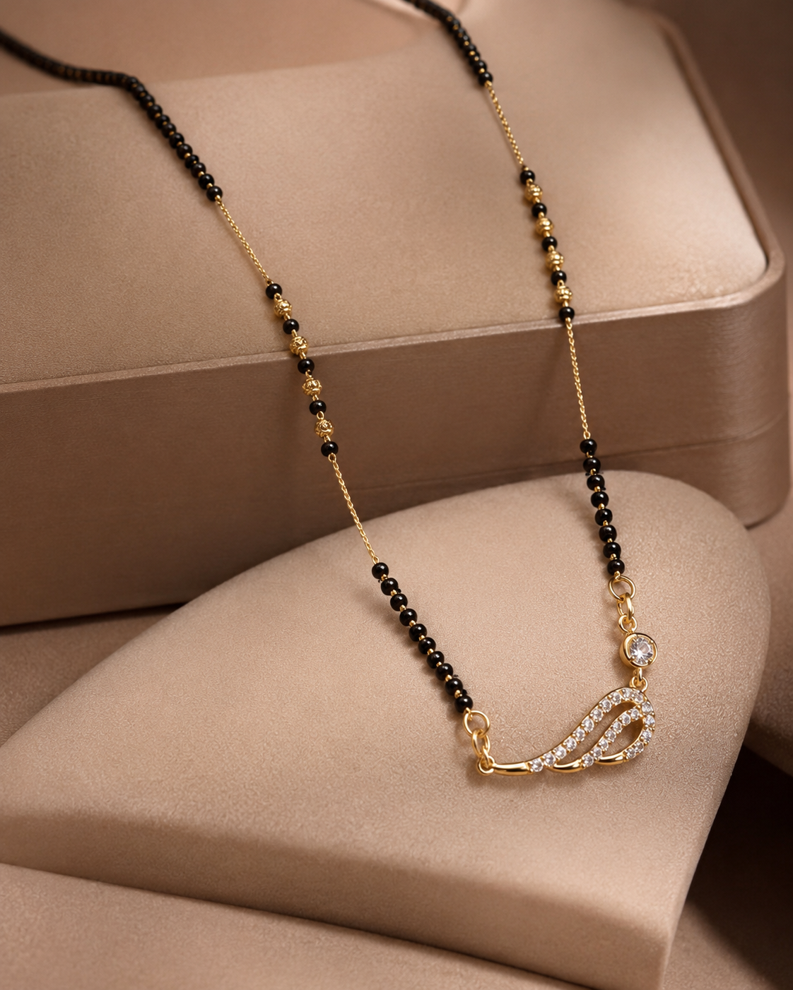 Anti Tarnish Paisley Crystal Mangalsutra for Women | Daily Wear