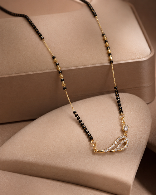 Anti Tarnish Paisley Crystal Mangalsutra for Women | Daily Wear
