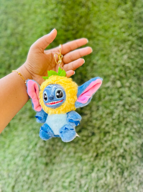 Stitch Plush Keychain | Cute Blue Alien Plush Bag Charm & Keyring | Adorable Cartoon Keychain