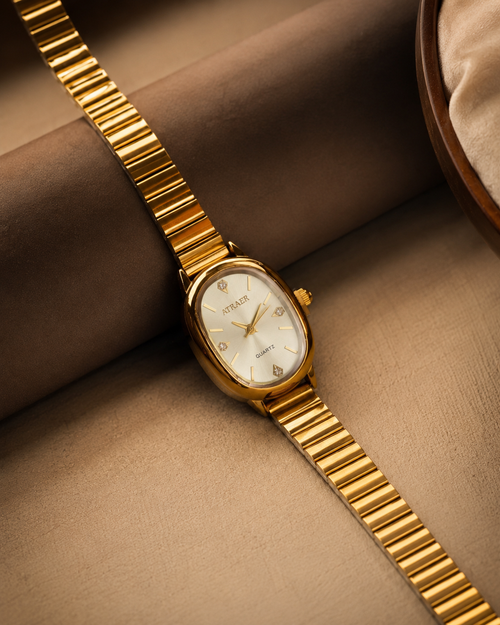Anti Tarnish Women’s Watch with White Dial | Gold Plated Watch