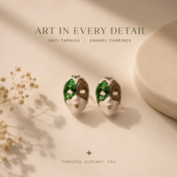 Venetian Mask Anti-Tarnish Enamel Earrings | Pinterest Inspired Statement Stud Earrings | Artistic Designer Earrings for Women