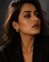 Combo of 2 Anti Tarnish Gold Hoop Earrings | Waterproof Stainless Steel