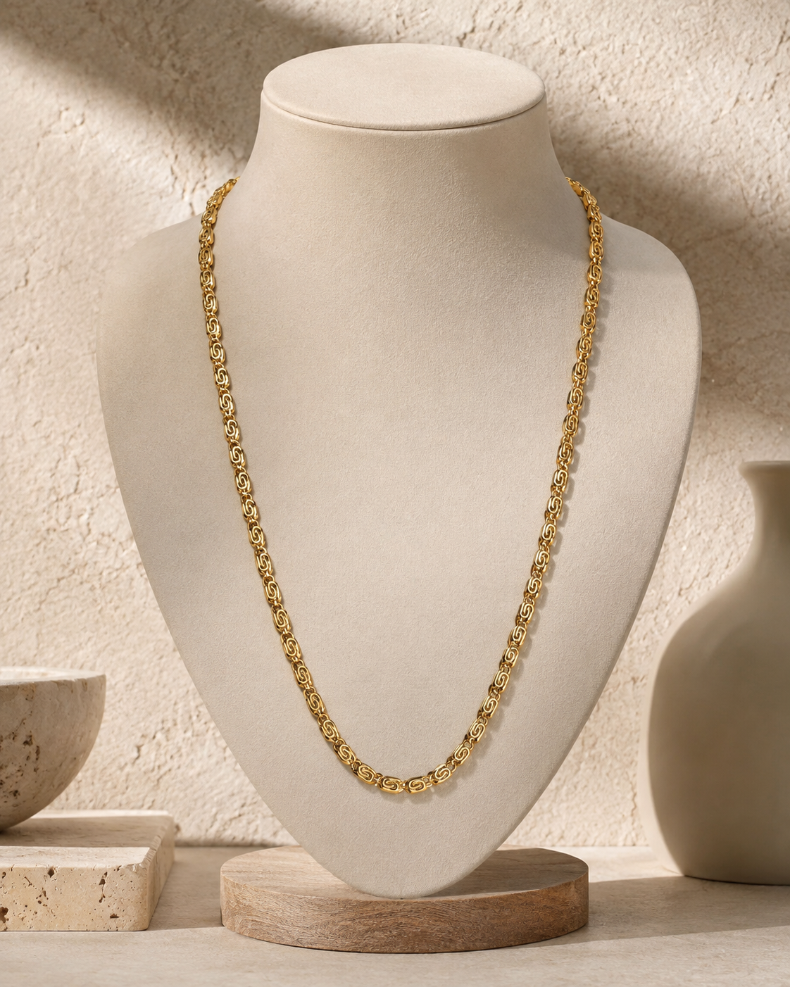 Gold Designer Link Chain Necklace for Women | Elegant Long Chain Necklace | Statement Minimalist Jewellery