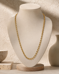 Gold Designer Link Chain Necklace for Women | Elegant Long Chain Necklace | Statement Minimalist Jewellery