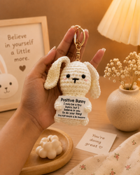 Positive Crochet Motivational Keychain