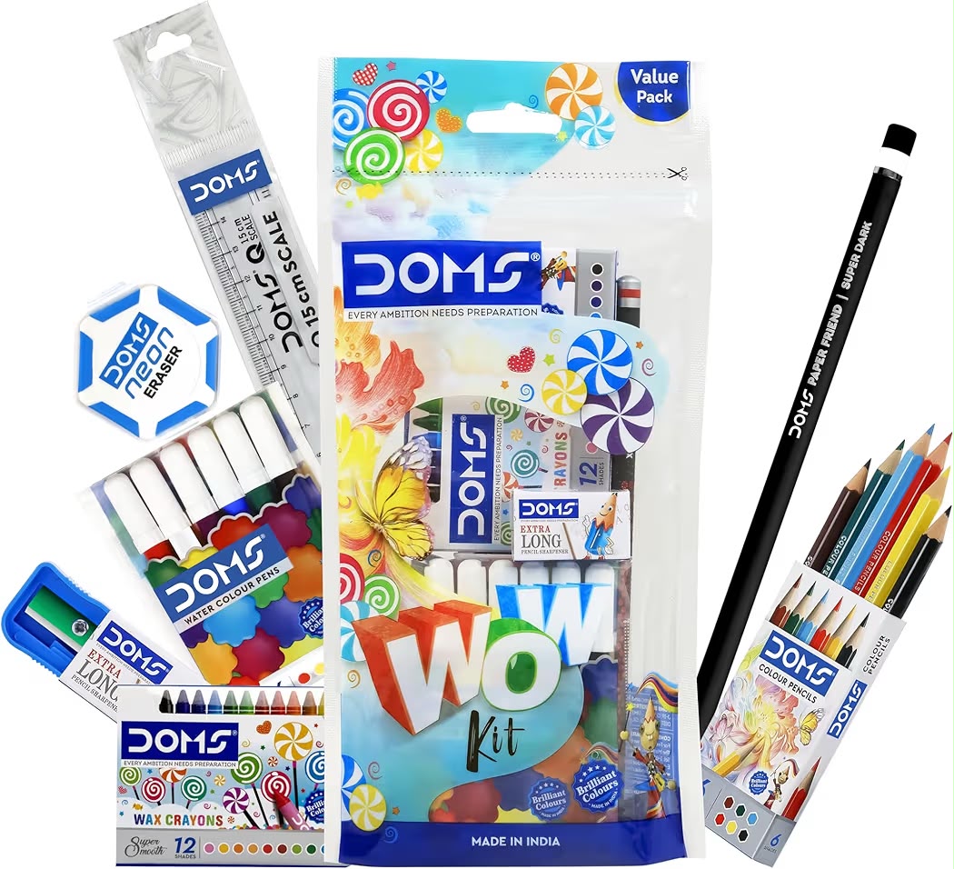 Navratri Kanjak Hamper for Kids, Pack of 10 Gift Sets with DOMS Stationery Kit, KitKat Chocolate, Mini Pocket Diary, Mini Pen and Zip Lock Bag, Kanya Pujan Return Gifts