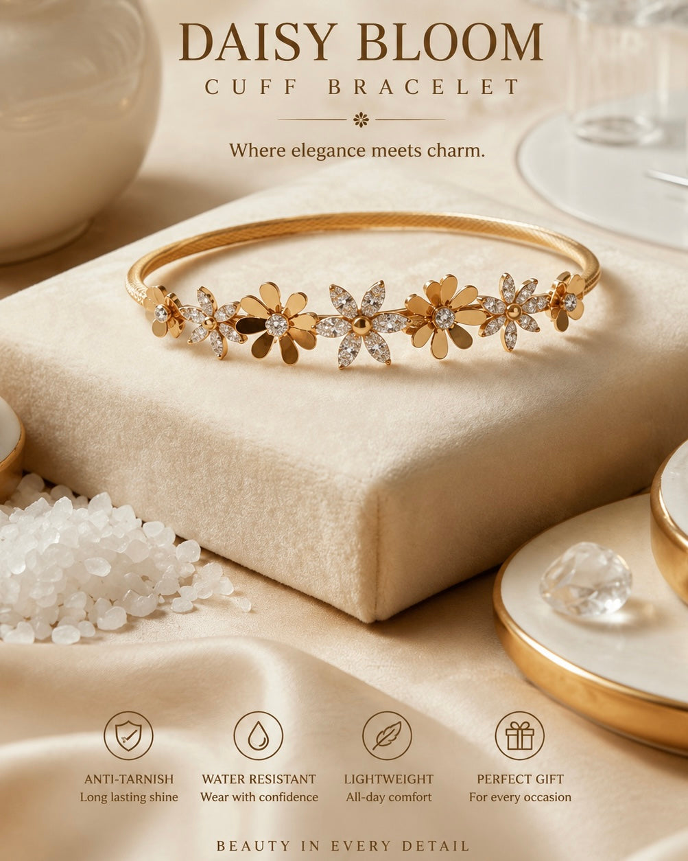 Golden Bloom Anti Tarnish Bracelet