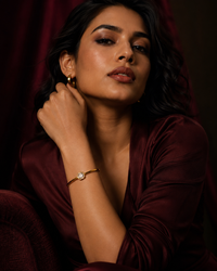 Anti Tarnish Gold Bracelet for Women | Minimalist Crystal Stone Bracelet | Elegant Gold-Tone Bangle | Dainty Statement Jewellery for Everyday, Office & Party Wear
