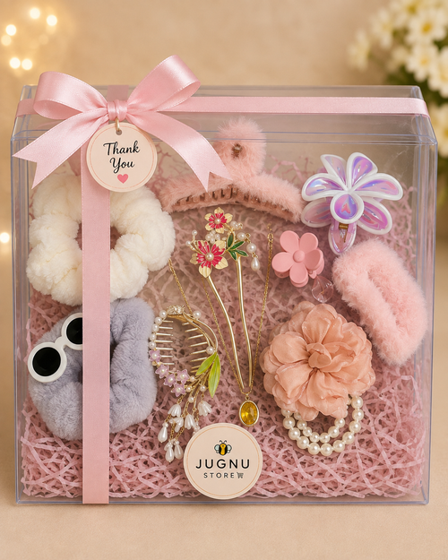 Jugnu Store Girls Accessories Gift Hamper with Hair Accessories & Jewellery
