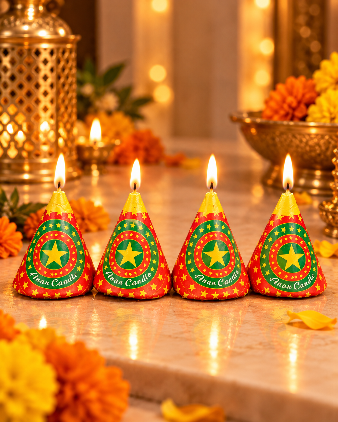 Diwali Gift Hamper with Festive Decor and Decorative Candles