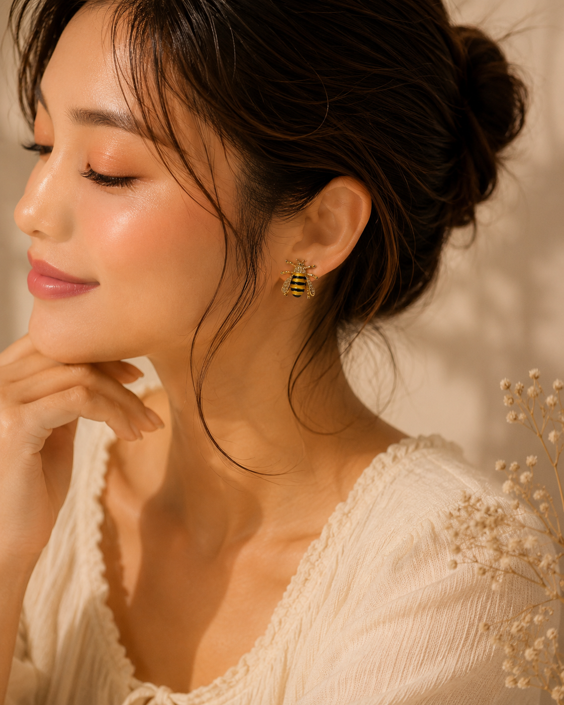 Bee Charm Anti-Tarnish Enamel Earrings | Pinterest Inspired Honey Bee Stud Earrings | Cute Statement Earrings for Women