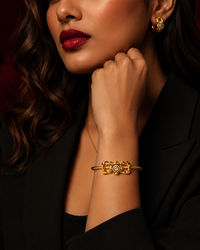 Anti Tarnish Gold Bracelet for Women | Elegant Bow & Crystal Bracelet | Stylish Statement Jewellery | Luxury-Inspired Bracelet for Everyday, Party & Festive Wear