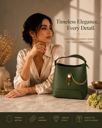 Pearl Chain Handheld Bag for Women with Sling Strap & 3 Compartments | Premium Structured Handbag