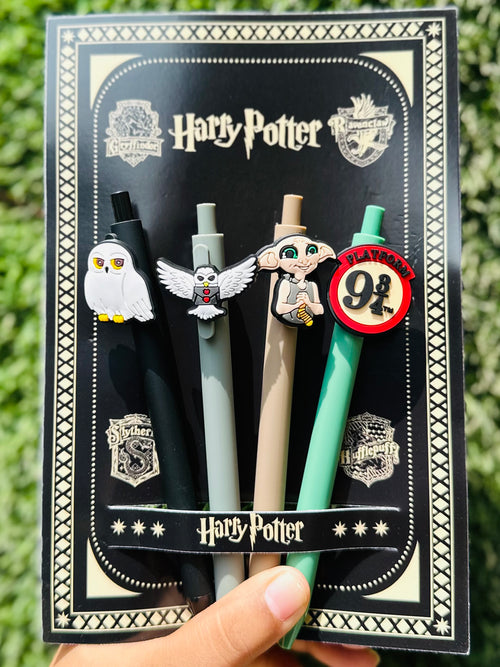 Harry Potter Themed 4 Ball Pen Set | Hogwarts Magical Stationery Pens | Potterhead Gift