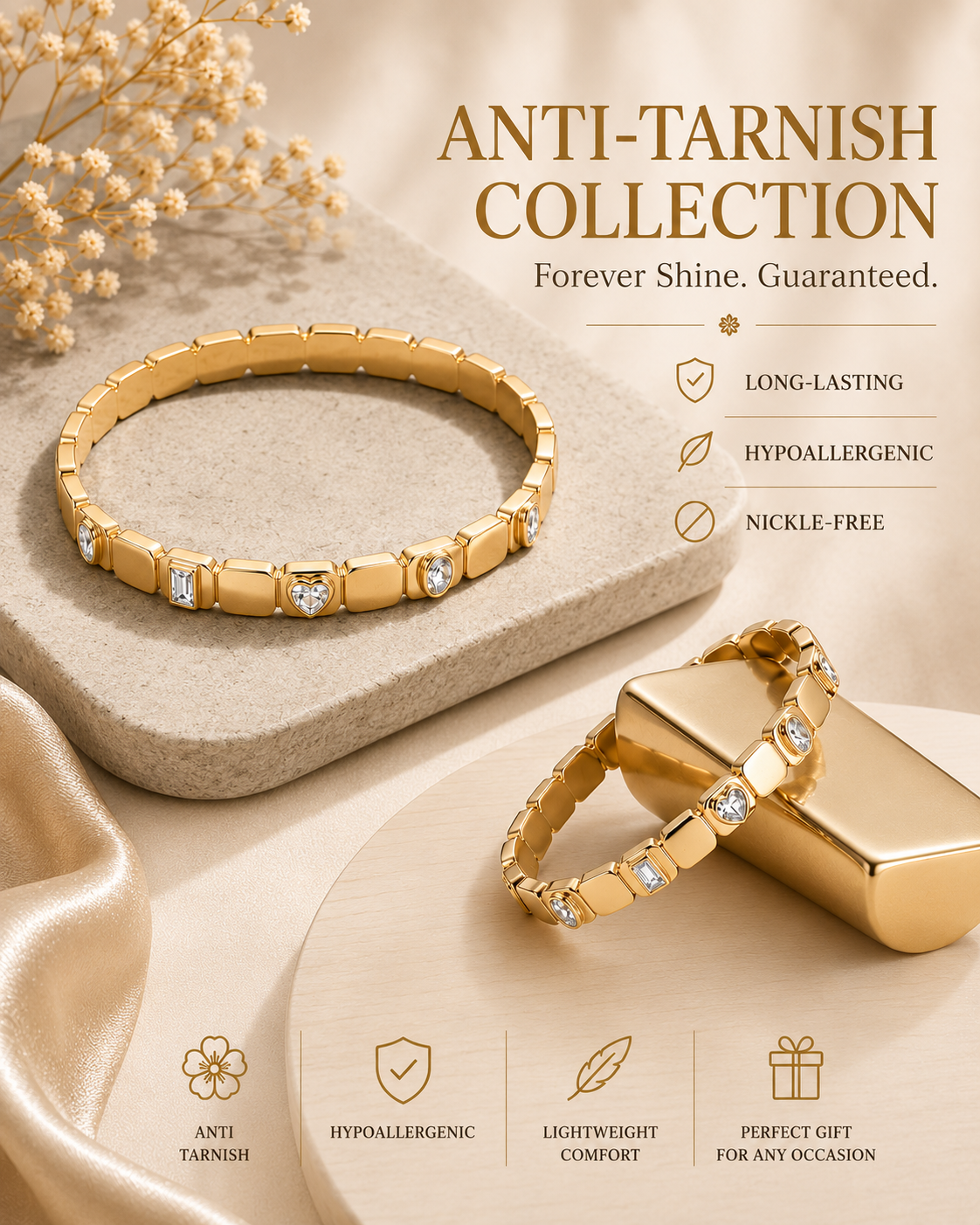 Celeste Crystal Link Anti Tarnish Bracelet