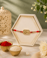 AD Bro Rakhi for Brother | Premium Designer American Diamond OM Thread Rakhi, Handmade Luxury Raksha Bandhan Rakhi Gift for Bhai | Stylish Spiritual Rakhi | Jugnu Store