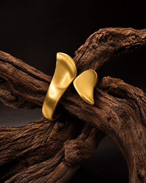 Anti Tarnish Gold-Tone Statement Earrings for Women | Stylish Modern Leaf Earrings | Minimalist Fashion Jewellery for Party, Office & Everyday Wear