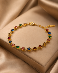 Anti Tarnish Heart Bracelet for Women | Crystal & Multi Color