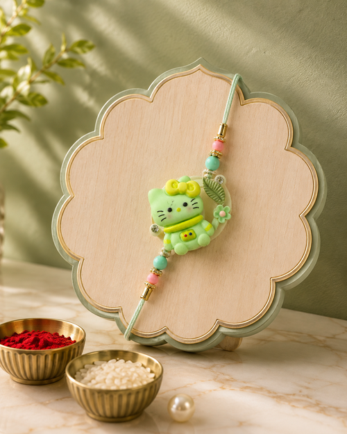 Kids Rakhi for Brother Spinner Cartoon Rakhi | Cute Kitty Handmade Designer Raksha Bandhan Rakhi for Kids | Premium Cartoon Thread Rakhi | Jugnu Store (3 Variants)
