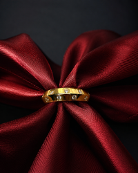 Anti Tarnish CZ Band Ring | Gold Stainless Steel Ring Size 8