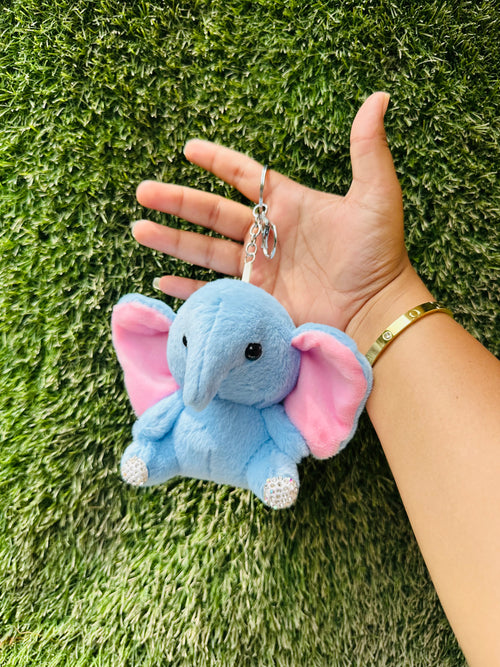 Cute Elephant Plush Keychain | Soft Elephant Bag Charm with Clip for Kids, Girls & Gifting