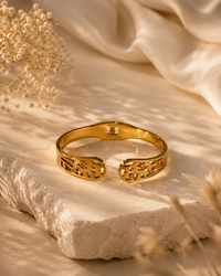 Premium Anti Tarnish Gold Hand Cuff for Women | Stainless Steel Open Cuff Bracelet | Waterproof, Hypoallergenic & Tarnish-Free Statement Jewelry