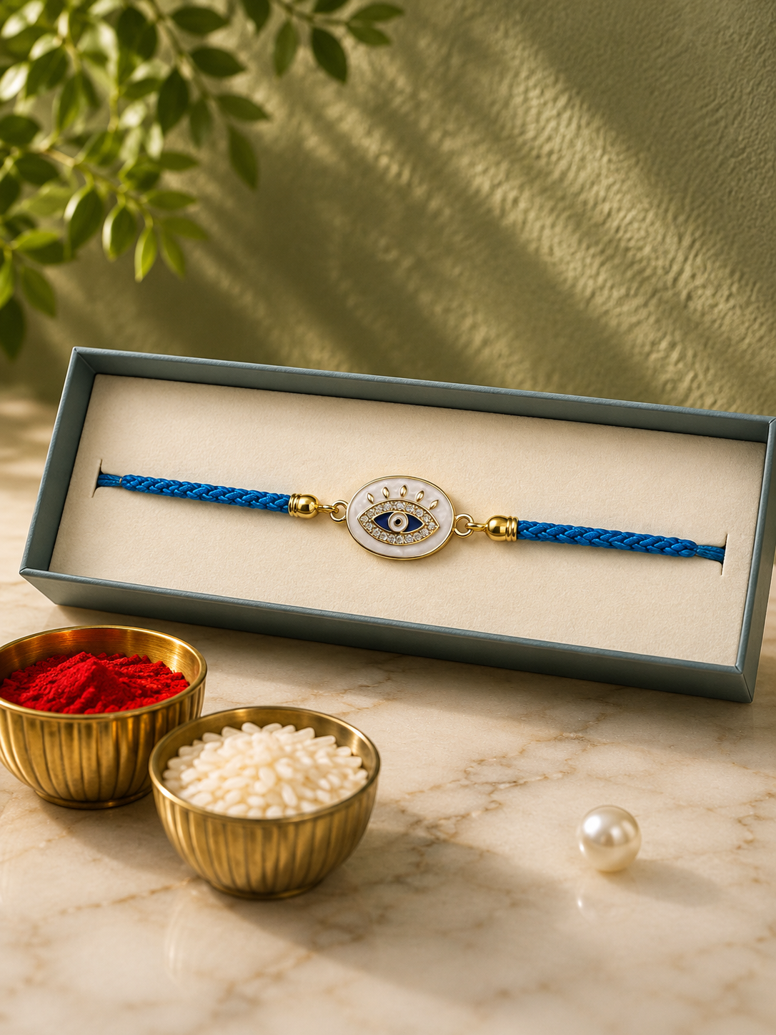 Premium AD Statement Rakhi for Brother | Designer American Diamond Rakhi with Luxury Braided Thread | Handmade Raksha Bandhan Gift | Jugnu Store