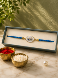 Premium AD Statement Rakhi for Brother | Designer American Diamond Rakhi with Luxury Braided Thread | Handmade Raksha Bandhan Gift | Jugnu Store