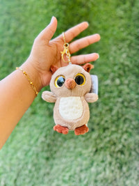 Cute Owl Plush Keychain | Soft Fluffy Owl Bag Charm & Keyring | Adorable Mini Owl Keychain