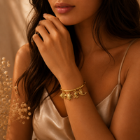 Premium Anti Tarnish Ocean Charm Bracelet for Women | Gold Stainless Steel Marine Charm Bracelet | Waterproof Adjustable Tarnish-Free Jewelry