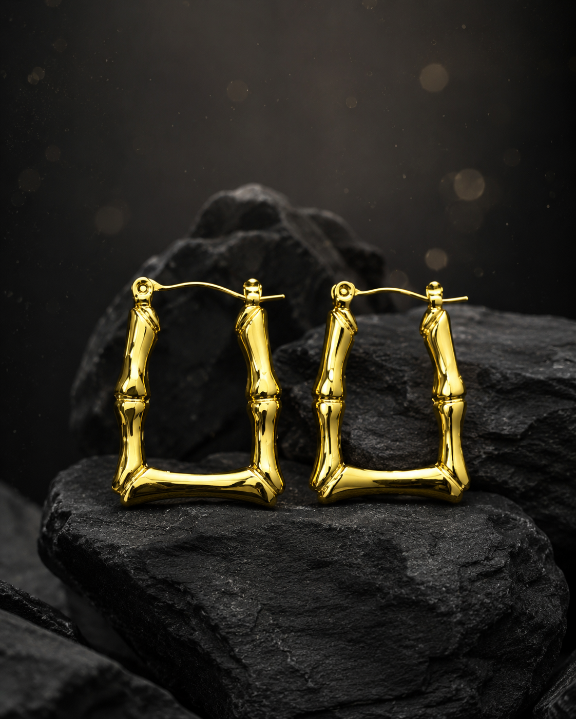Combo of 2 Anti Tarnish Gold Hoop Earrings | Waterproof Stainless Steel