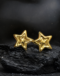 Anti Tarnish Gold Star Stud Earrings | Waterproof Stainless Steel