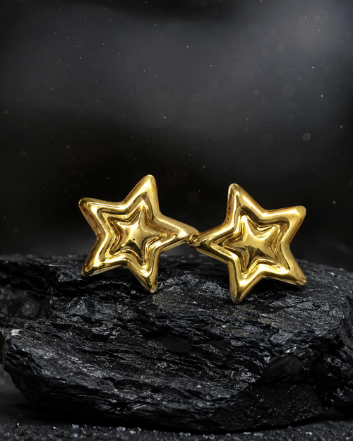 Anti Tarnish Gold Star Stud Earrings | Waterproof Stainless Steel