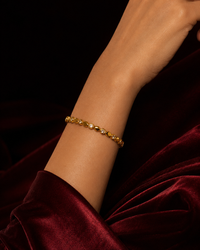 Anti Tarnish Gold Bracelet for Women | Elegant Crystal Beaded Bracelet | Stylish Gold-Tone Link Bracelet | Minimalist Everyday & Party Wear Jewellery