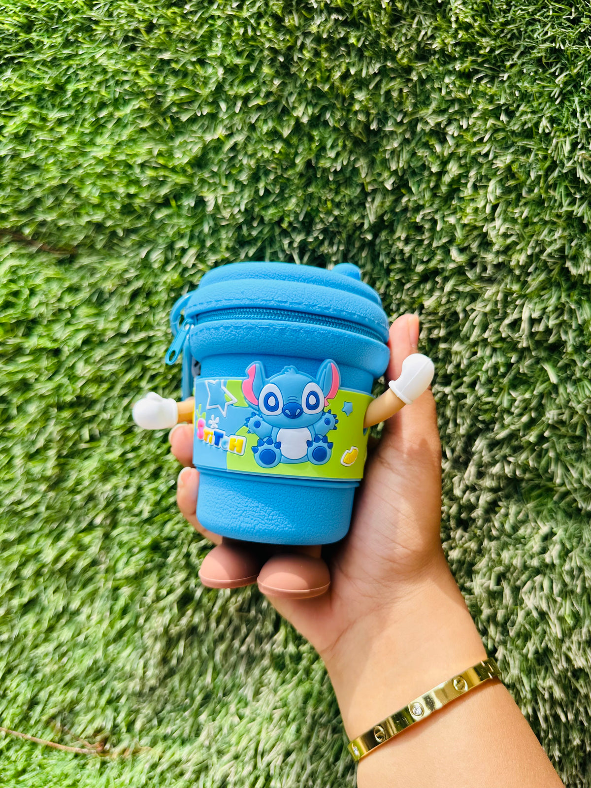 Cute Stitch Character Coin Pouch with Rotating Arms & Feet | Mini Zipper Coin Purse & Small Pouch for Kids, Girls & Gifting