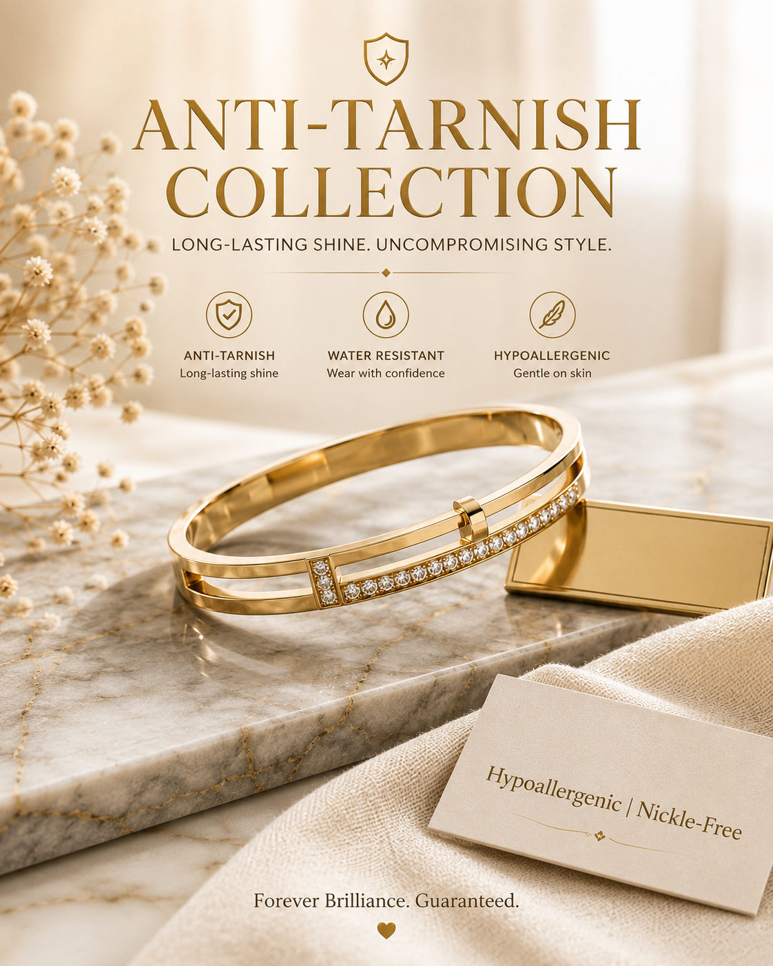 Celeste Anti Tarnish Crystal Bangle