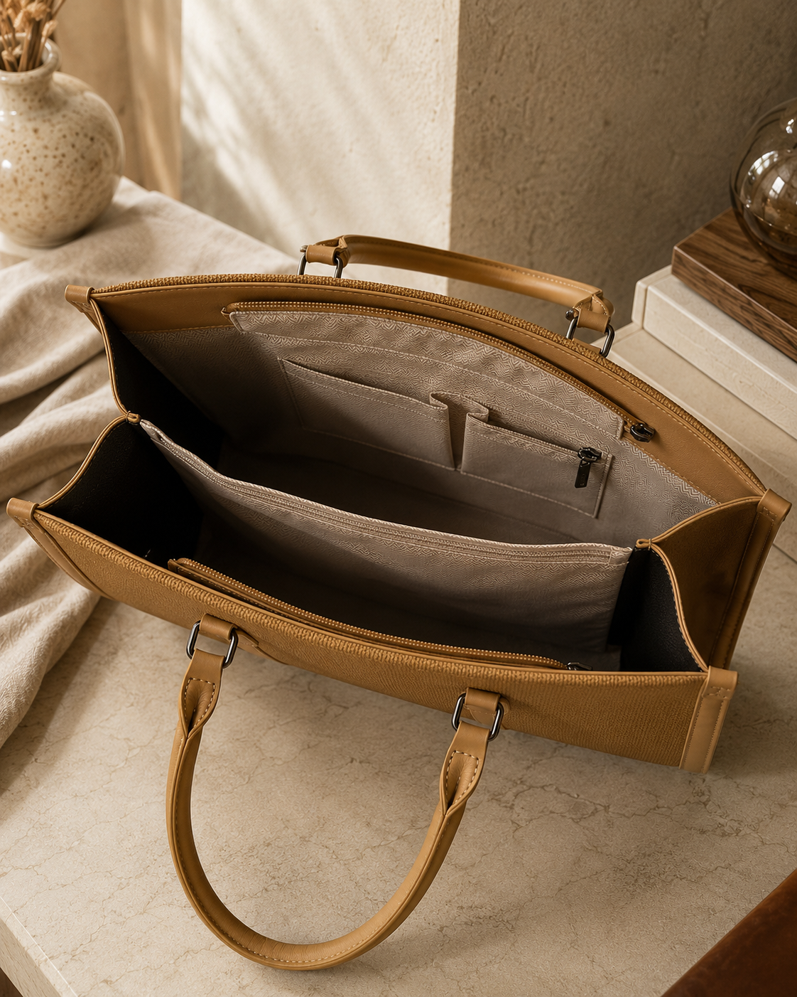 Premium Office Tote Bag for Women with Detachable Sling Strap