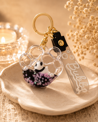 Panda Water Bubble Glitter Keychain | Cute Kawaii Bag Charm