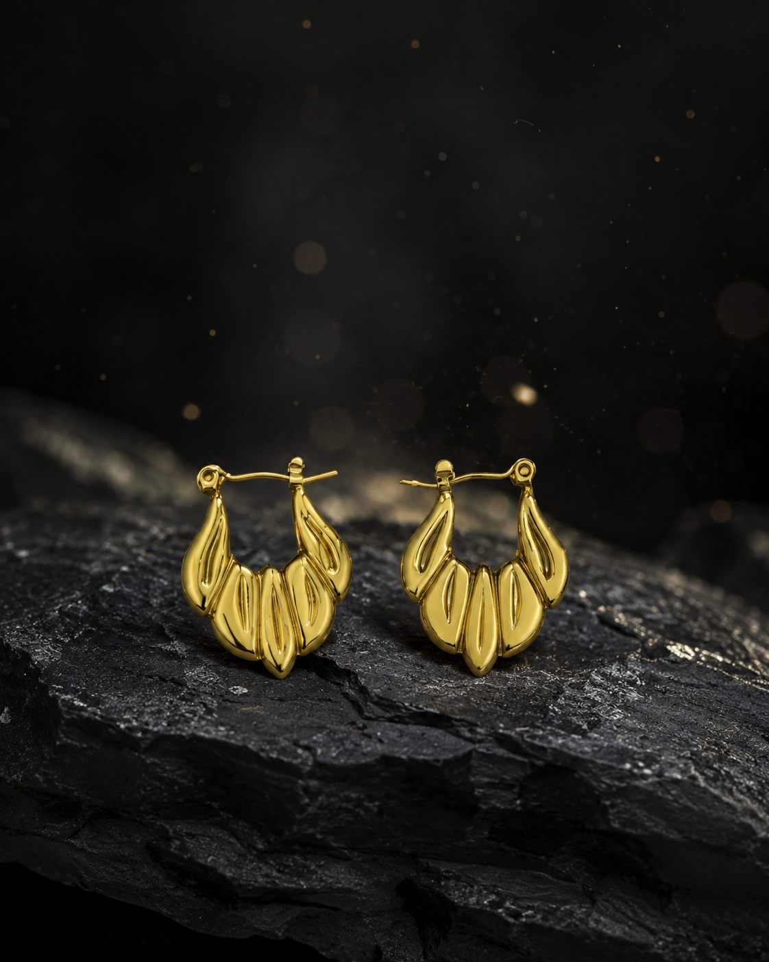 Combo of 2 Anti Tarnish Gold Earrings | Waterproof Stainless Steel