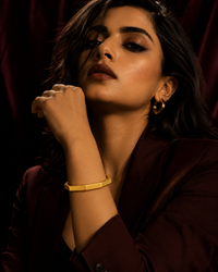 Anti Tarnish Gold Bracelet for Women | Stylish Geometric Hexagon Cuff Bracelet | Minimalist Bold Statement Jewellery | Everyday & Party Wear