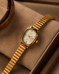 Anti Tarnish Women’s Watch with White Dial | Gold Plated Watch