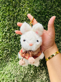 Cute Bunny Plush Keychain for Girls & Kids | Soft Rabbit Bag Charm & Backpack Accessory | Adorable Rabbit Keyring