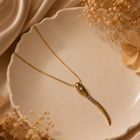 Anti Tarnish Crystal Snake Pendant Necklace | Gold Statement Necklace for Women