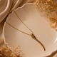 Anti Tarnish Crystal Snake Pendant Necklace | Gold Statement Necklace for Women